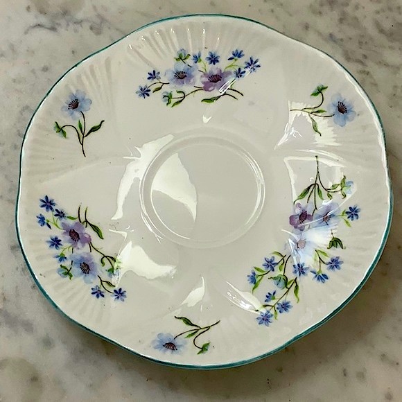 BLUE ROCK BY SHELLEY CUP & SAUCER SET VINTAGE ENGLAND FINE BONE CHINA - Picture 14 of 16